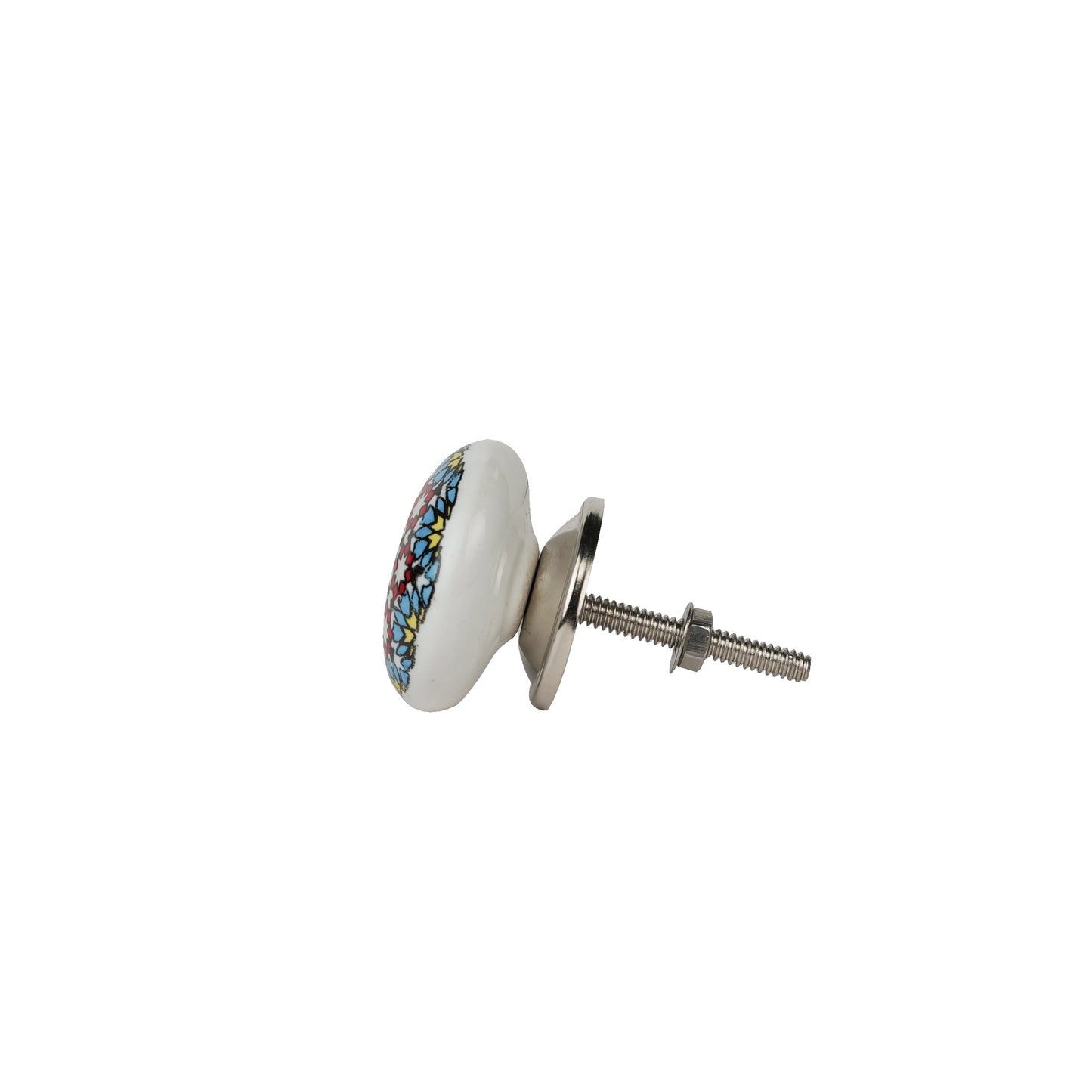 Blue Kaleidoscope Handpainted Ceramic Door Knobs