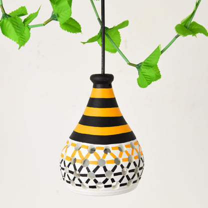 'Honey Comb' Terracotta Hand-Painted Hanging Lamp
