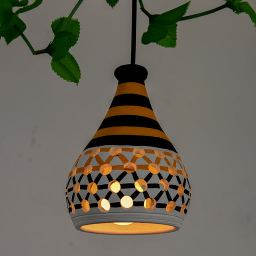 'Honey Comb' Terracotta Hand-Painted Hanging Lamp