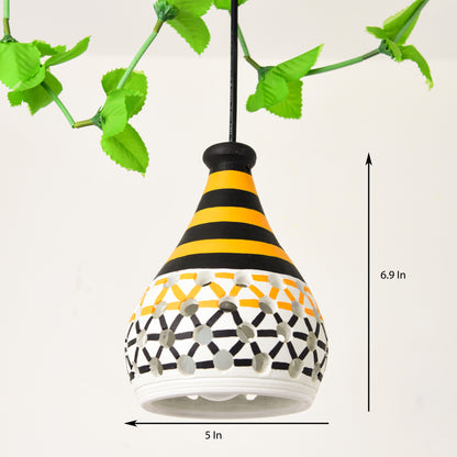 'Honey Comb' Terracotta Hand-Painted Hanging Lamp