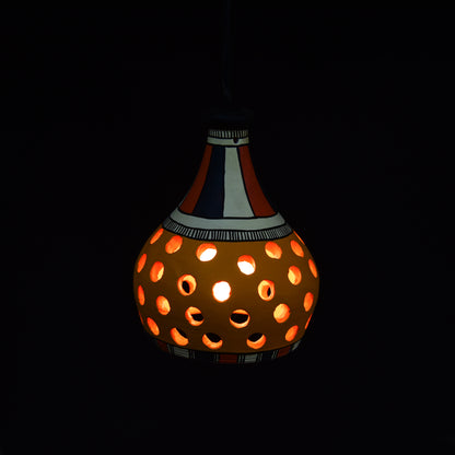 'Honey Comb' Terracotta Hand-Painted Hanging Lamp