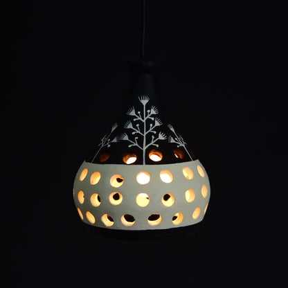 'Honey Comb' Terracotta Hand-Painted Hanging Lamp