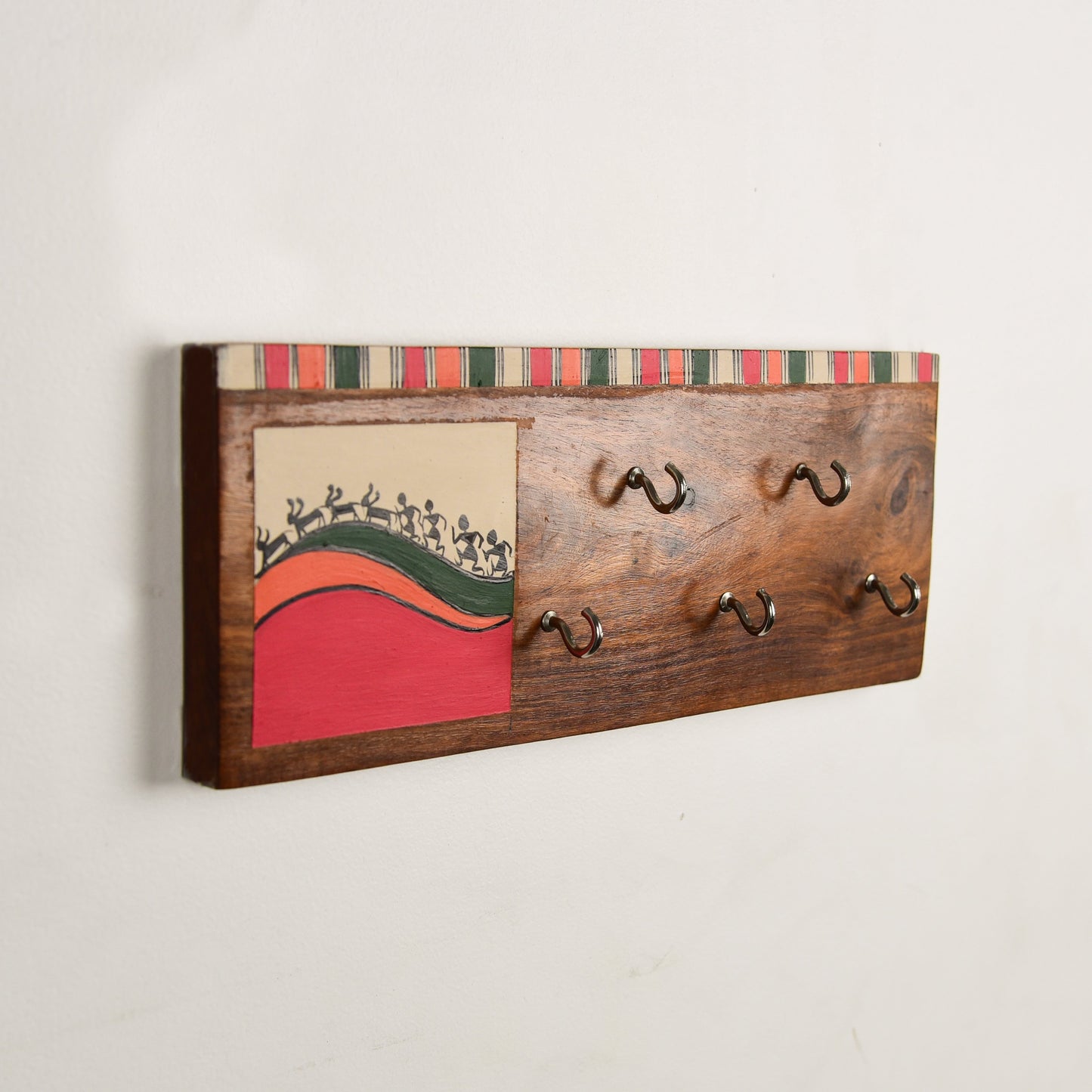 Handcrafted 'Warli' Wooden Key Holder