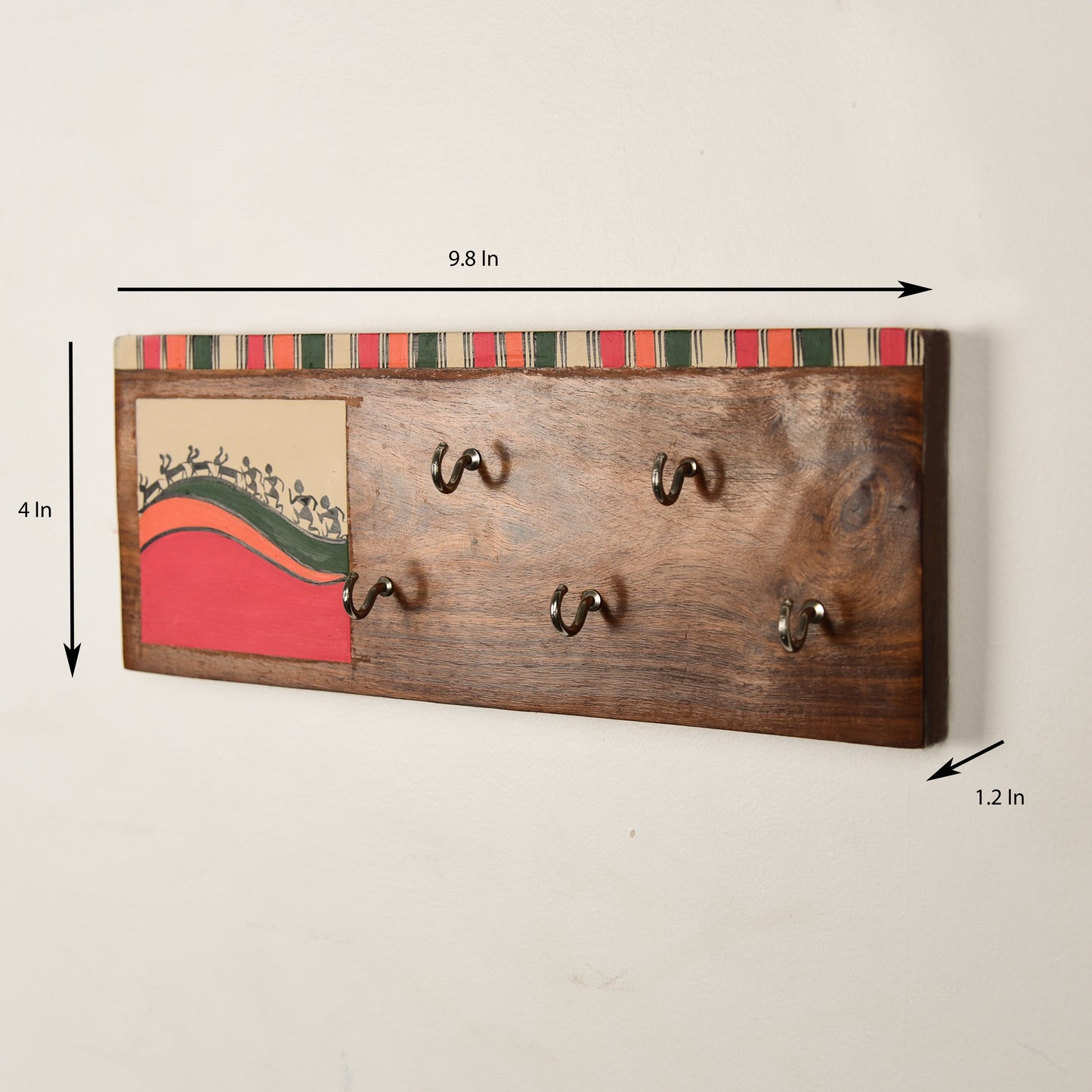 Handcrafted 'Warli' Wooden Key Holder
