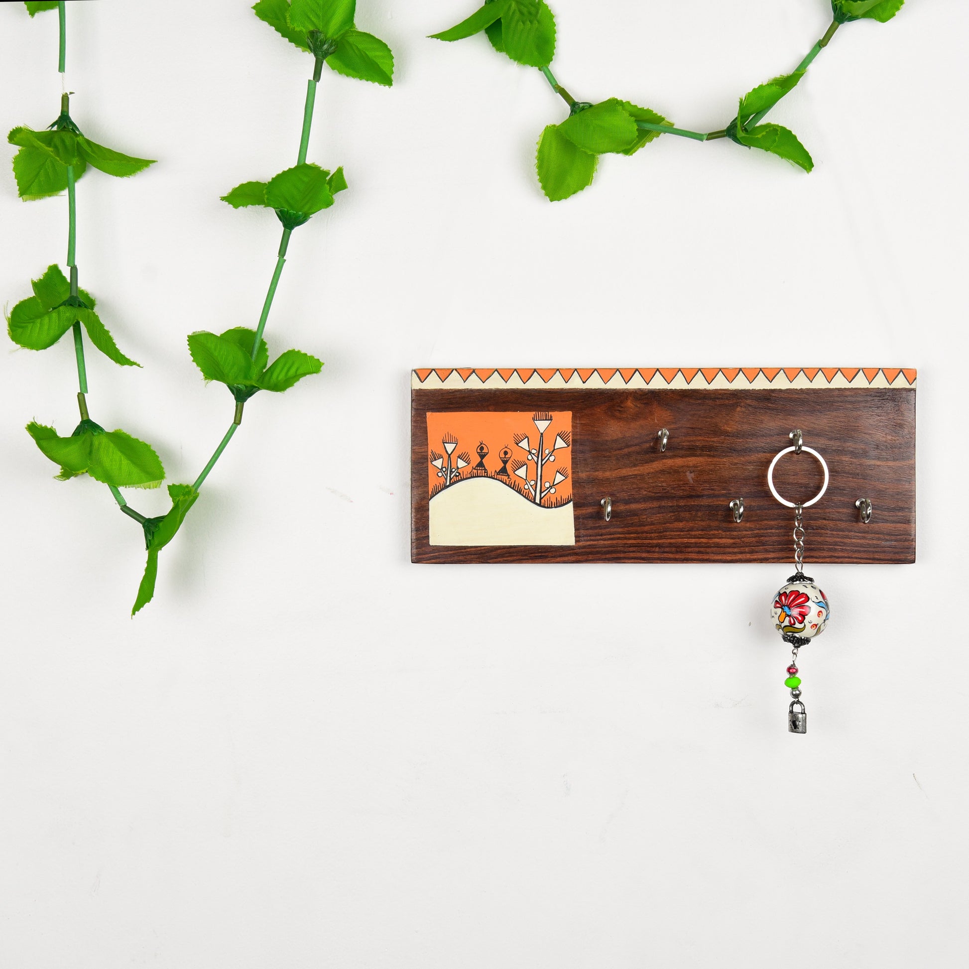 'Celebration of Life' Wooden Key Holder In Orange Color