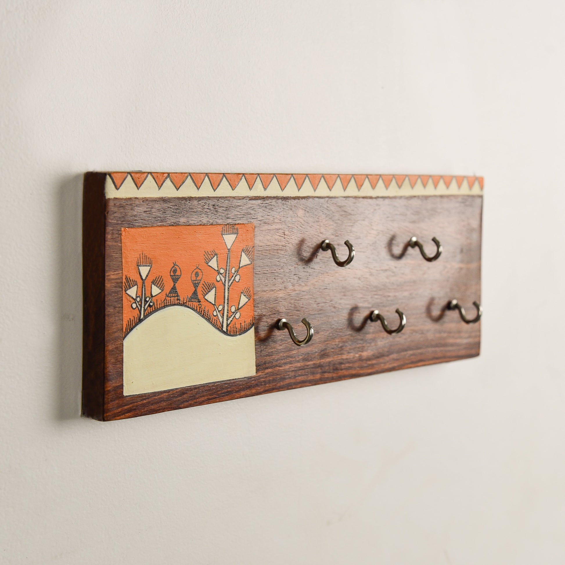 'Celebration of Life' Wooden Key Holder In Orange Color