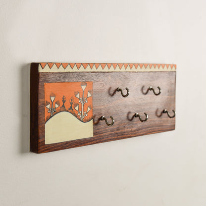 'Celebration of Life' Wooden Key Holder In Orange Color