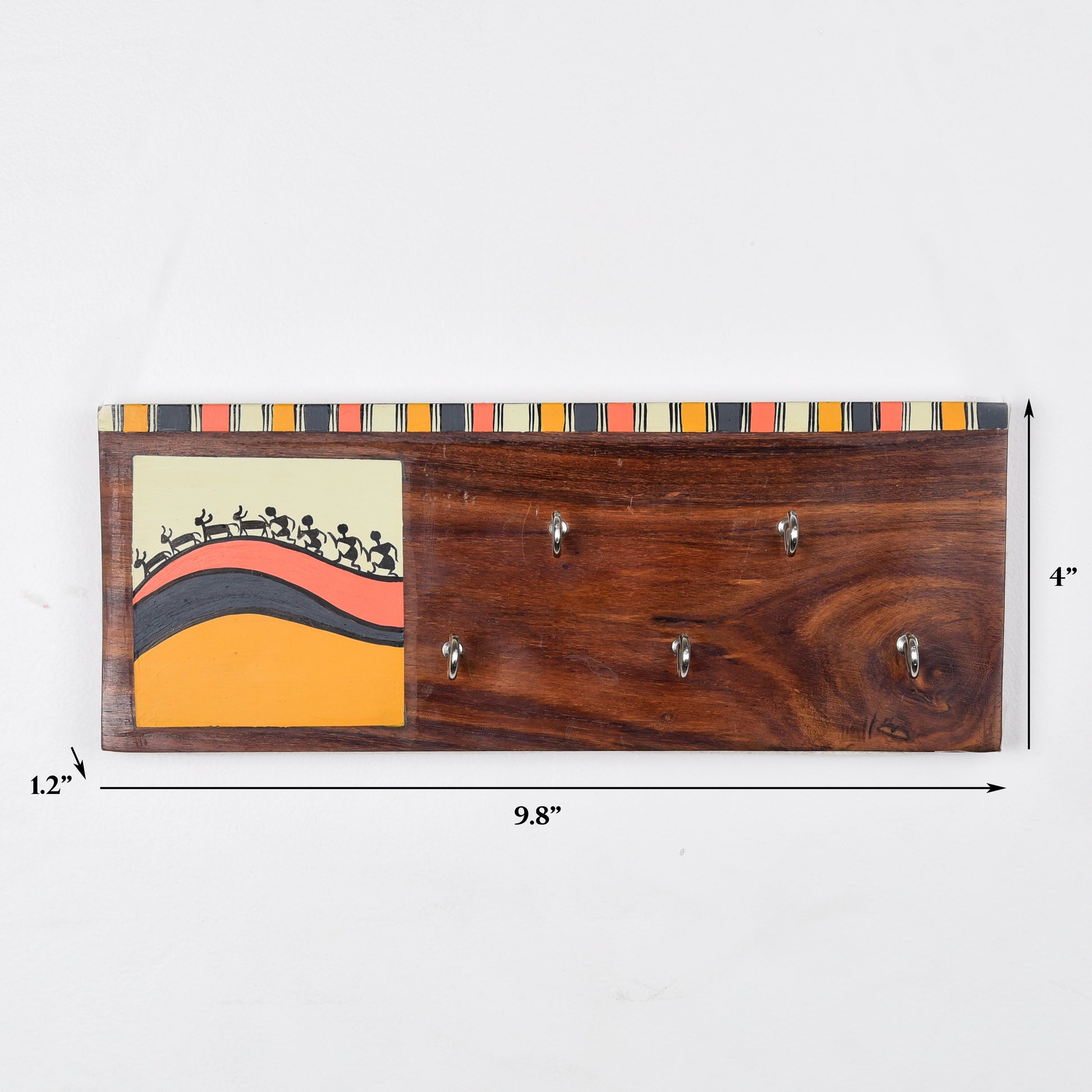 'Warli' Handcrafted Wooden Key Holder For Home Décor