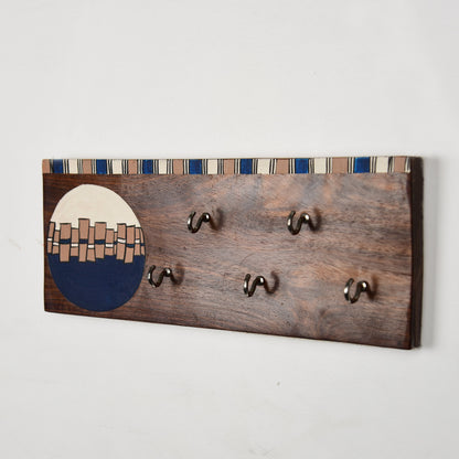 'Abstract Art' Handcrafted Wooden Decorative Key Holder