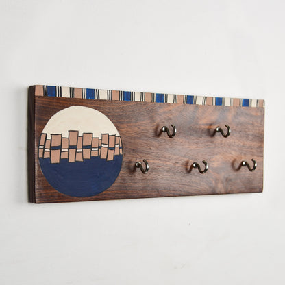 'Abstract Art' Handcrafted Wooden Decorative Key Holder