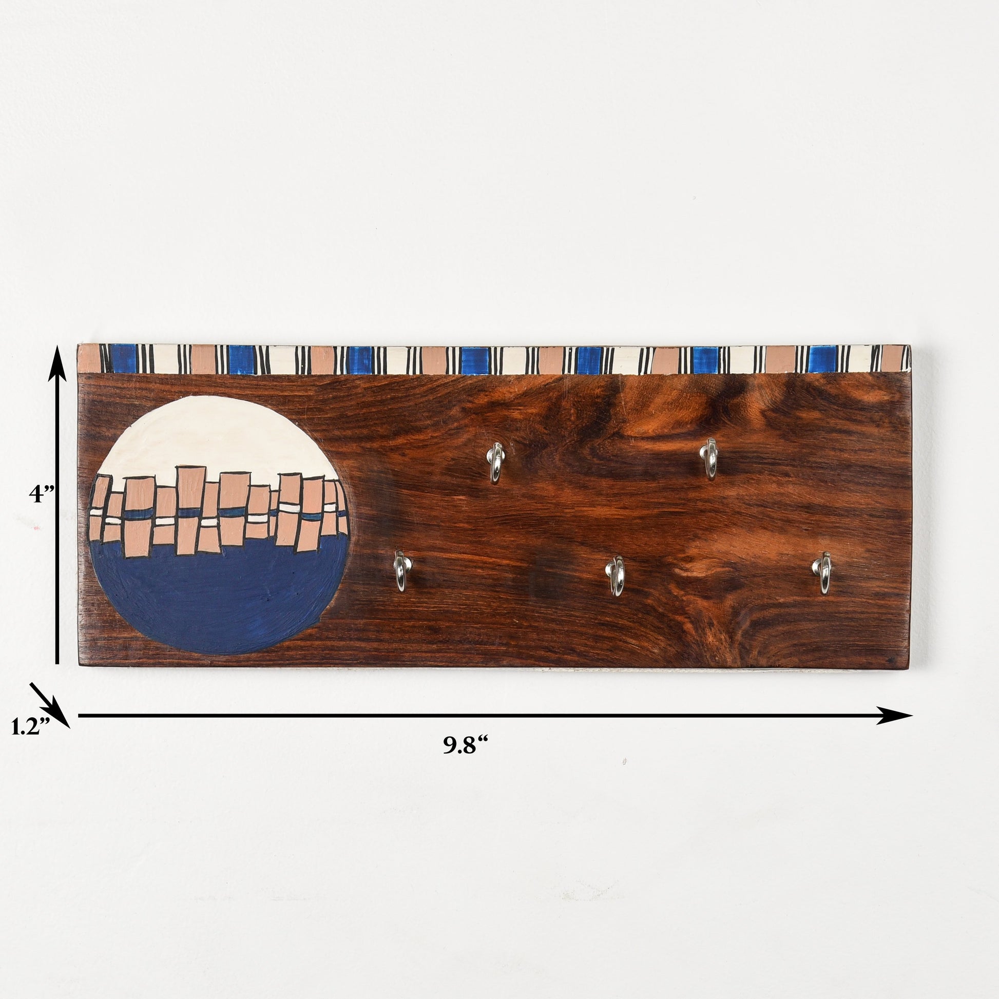 'Abstract Art' Handcrafted Wooden Decorative Key Holder