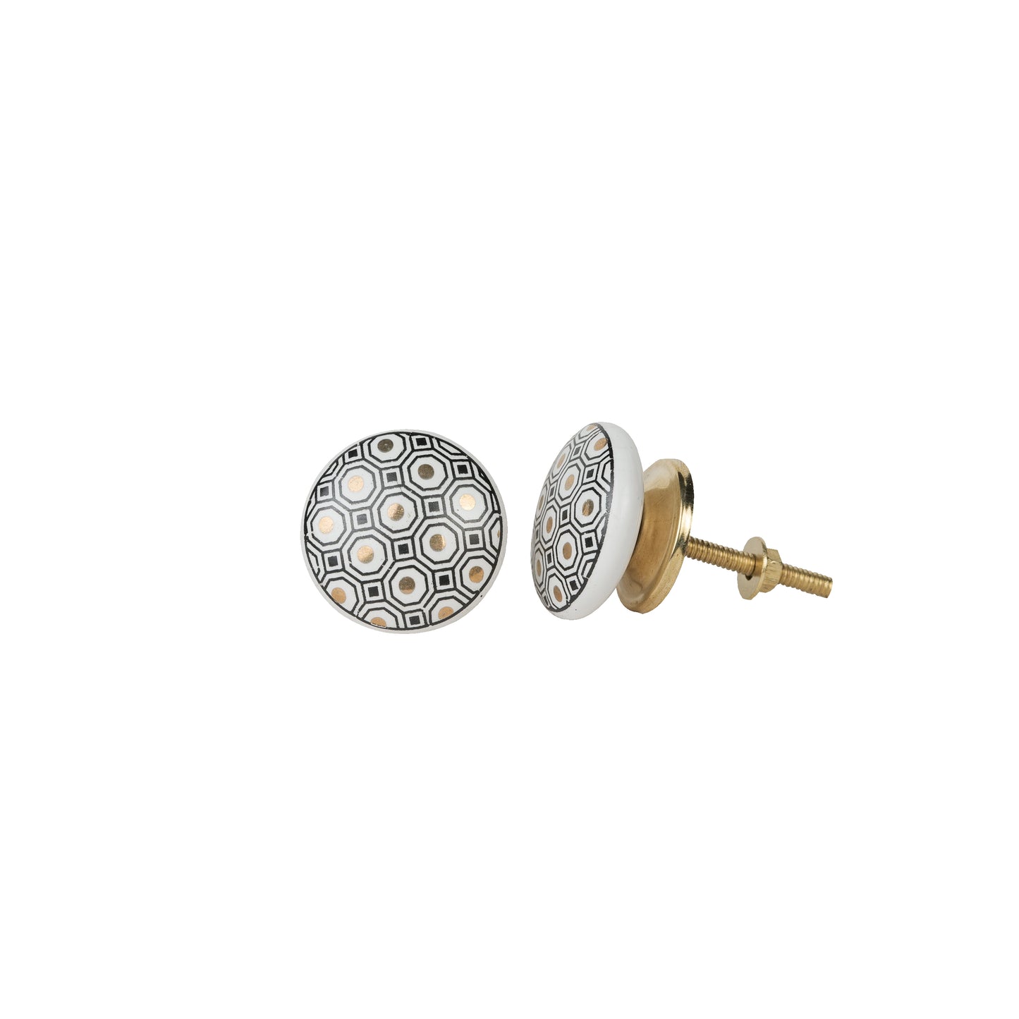 Golden Geometry Ceramic Drawer Pull/Door Knob