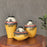 'Madhubani Creatures' Terracotta Vase In Yellow Color, Set of 3