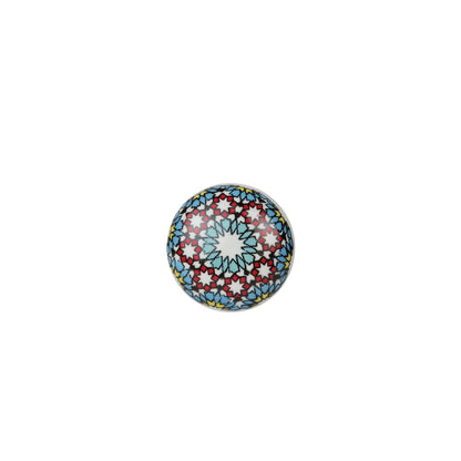 Blue Kaleidoscope Handpainted Ceramic Door Knobs