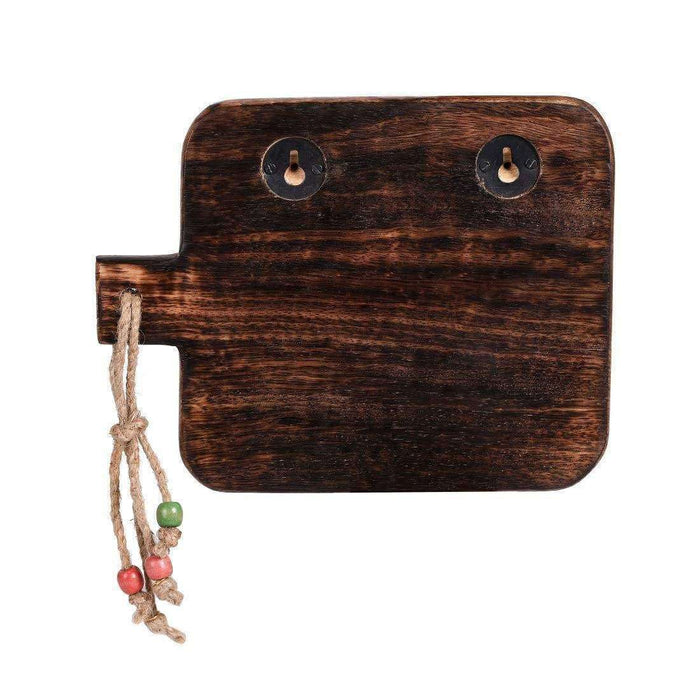 'Bird Motif' Handcrafted Wooden Key Holder (4 Key Hooks)