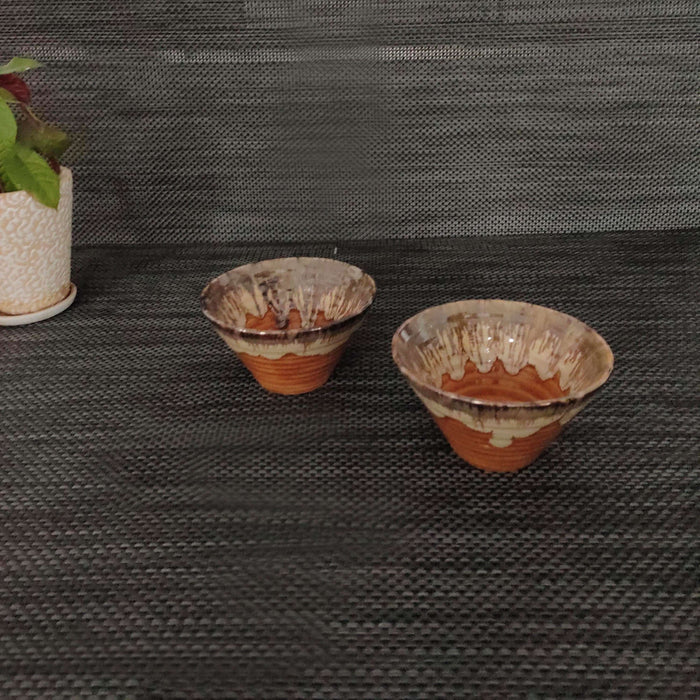 "Dripping Lava" Ceramic Serving Bowl Set of 2 - artystagallery