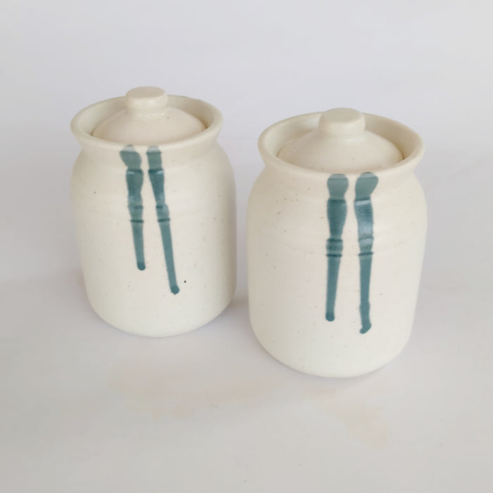 White Ceramic Jars With Lids - artystagallery