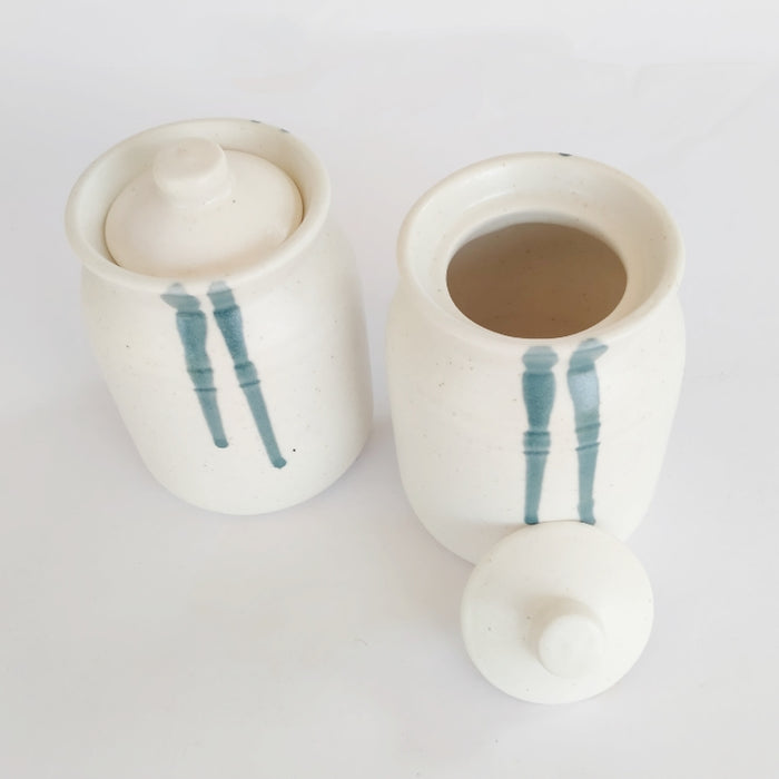 White Ceramic Jars With Lids - artystagallery