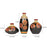 'Madhubani Jungle' Terracotta Vase Hand-Painted In Black Color, Set of 3