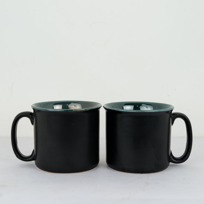 'Matte Black' Ceramic Maggi Mugs (Set of 2) - artystagallery