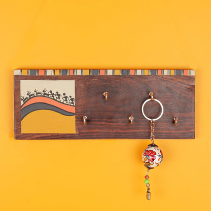 'Warli' Handcrafted Wooden Key Holder For Home Décor