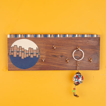 'Abstract Art' Handcrafted Wooden Decorative Key Holder