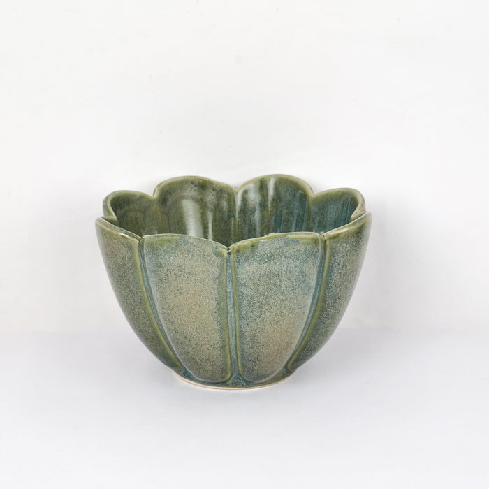 'Flowered Olive' Studio Pottery Ceramic Fruit & Salad Bowl - artystagallery
