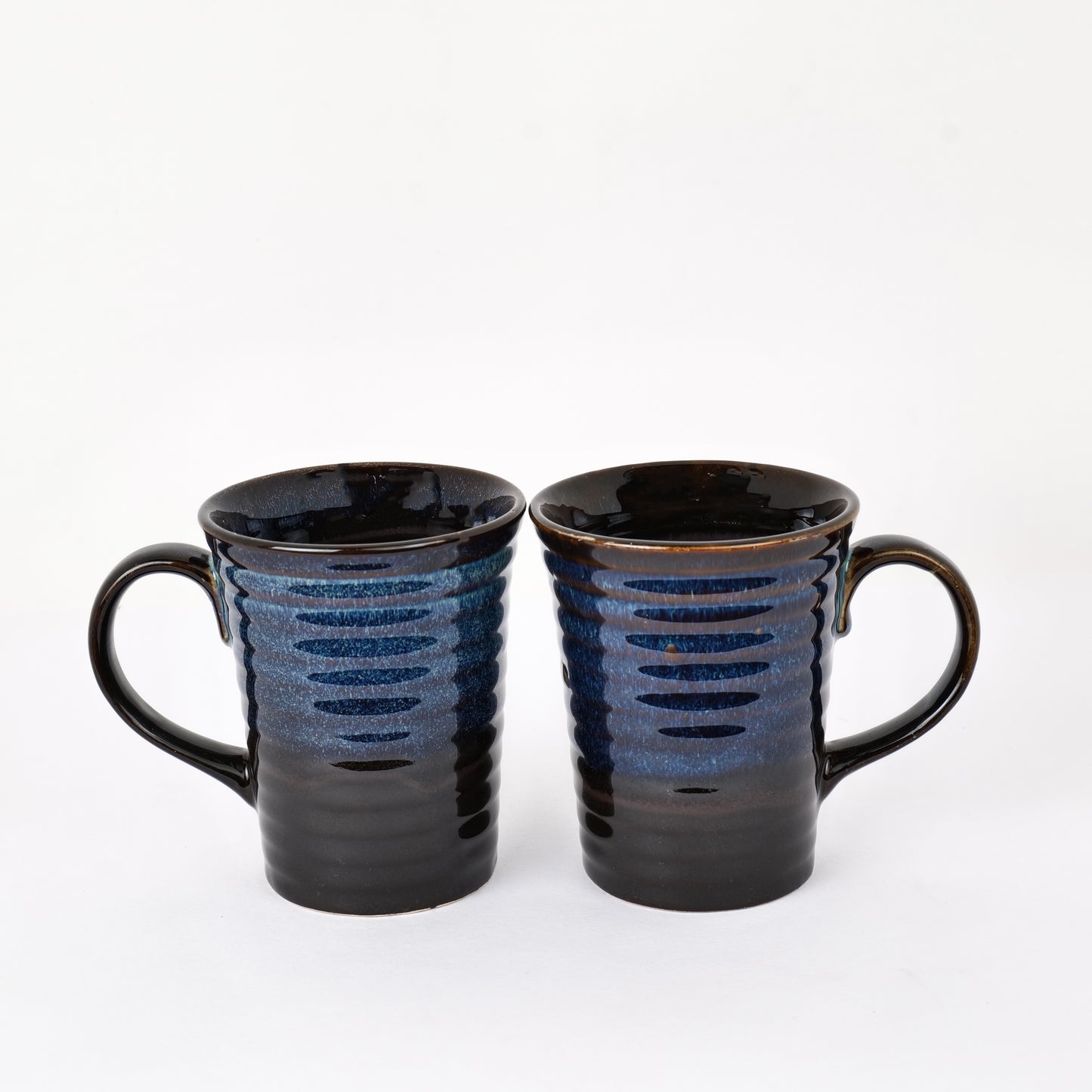 'Midnight Blue' Studio Pottery Ceramic Coffee Mugs (Set of 2) - artystagallery