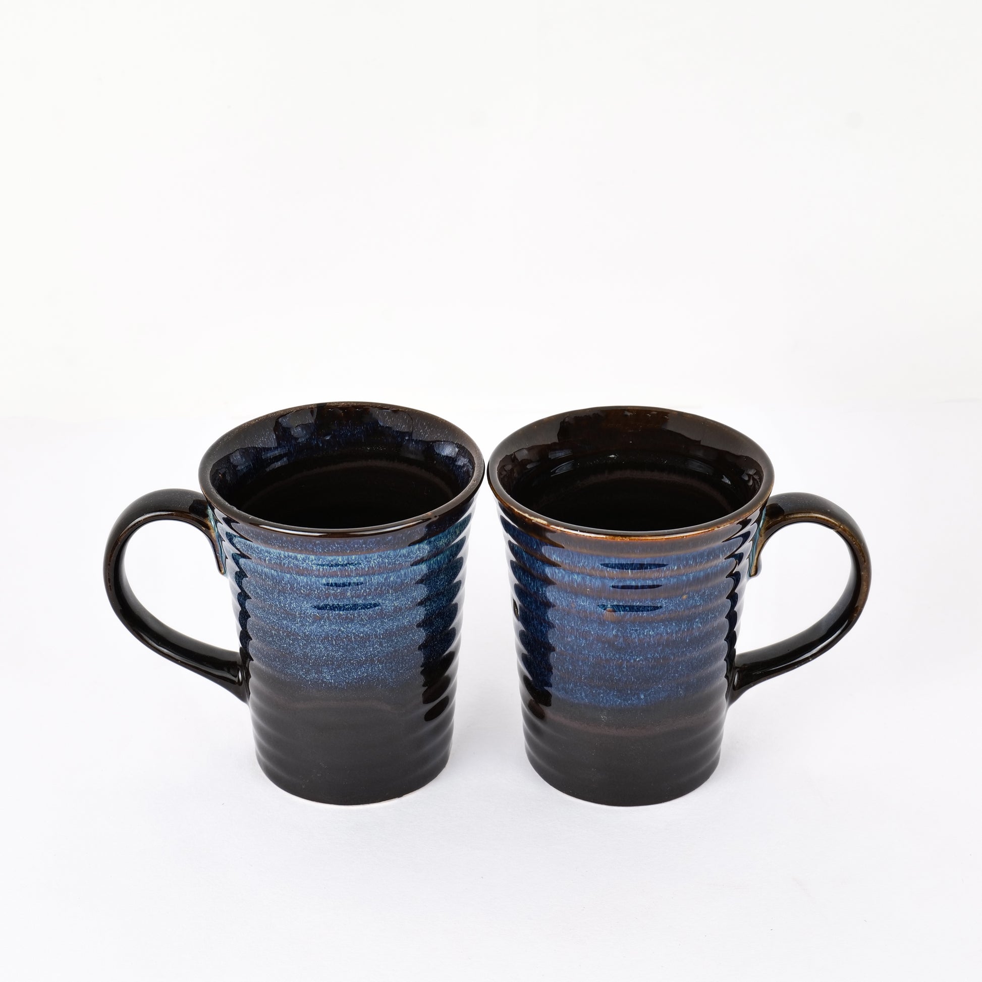 'Midnight Blue' Studio Pottery Ceramic Coffee Mugs (Set of 2) - artystagallery