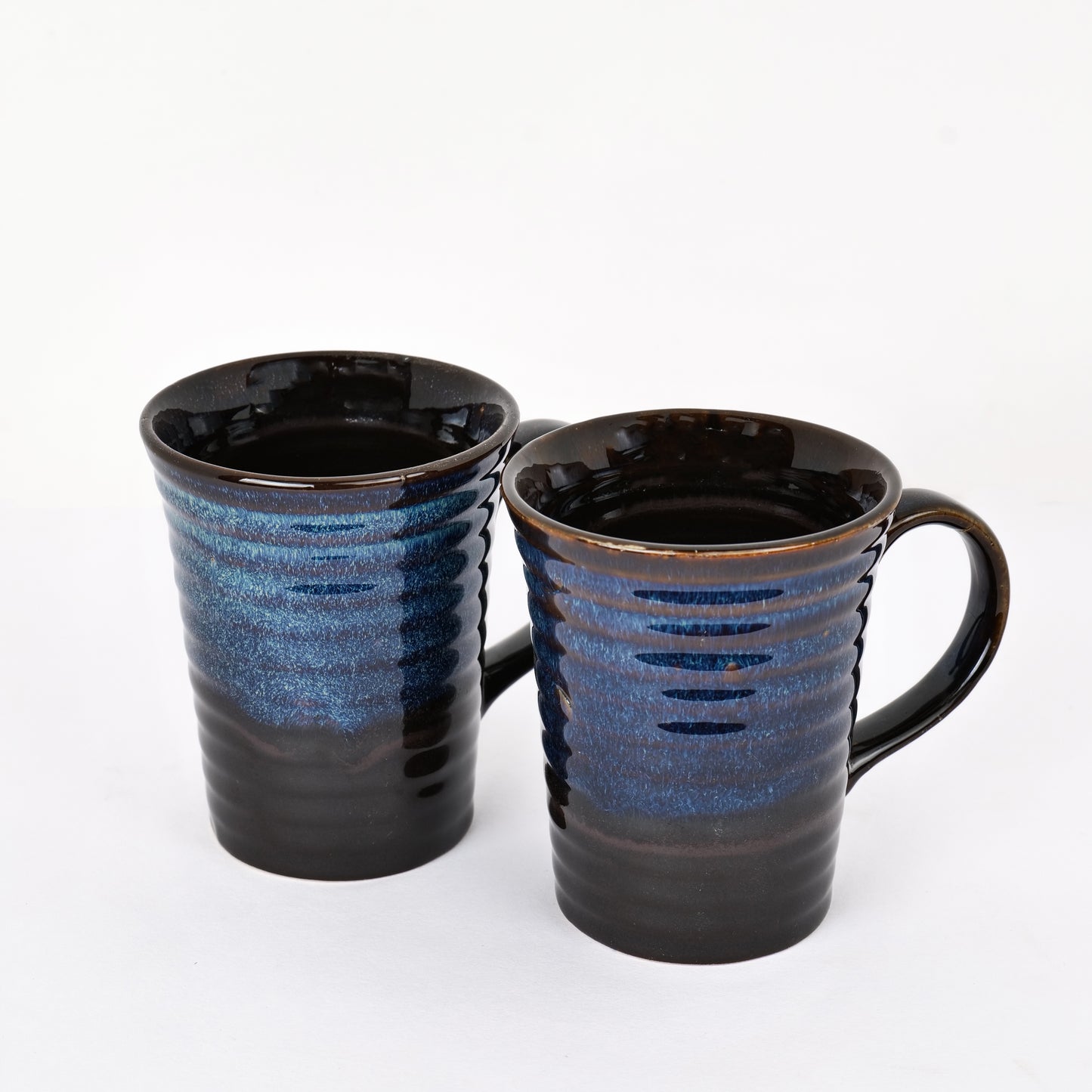 'Midnight Blue' Studio Pottery Ceramic Coffee Mugs (Set of 2) - artystagallery