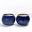 'Indigo Ridged' Ceramic Studio Pottery Planter Pot - artystagallery