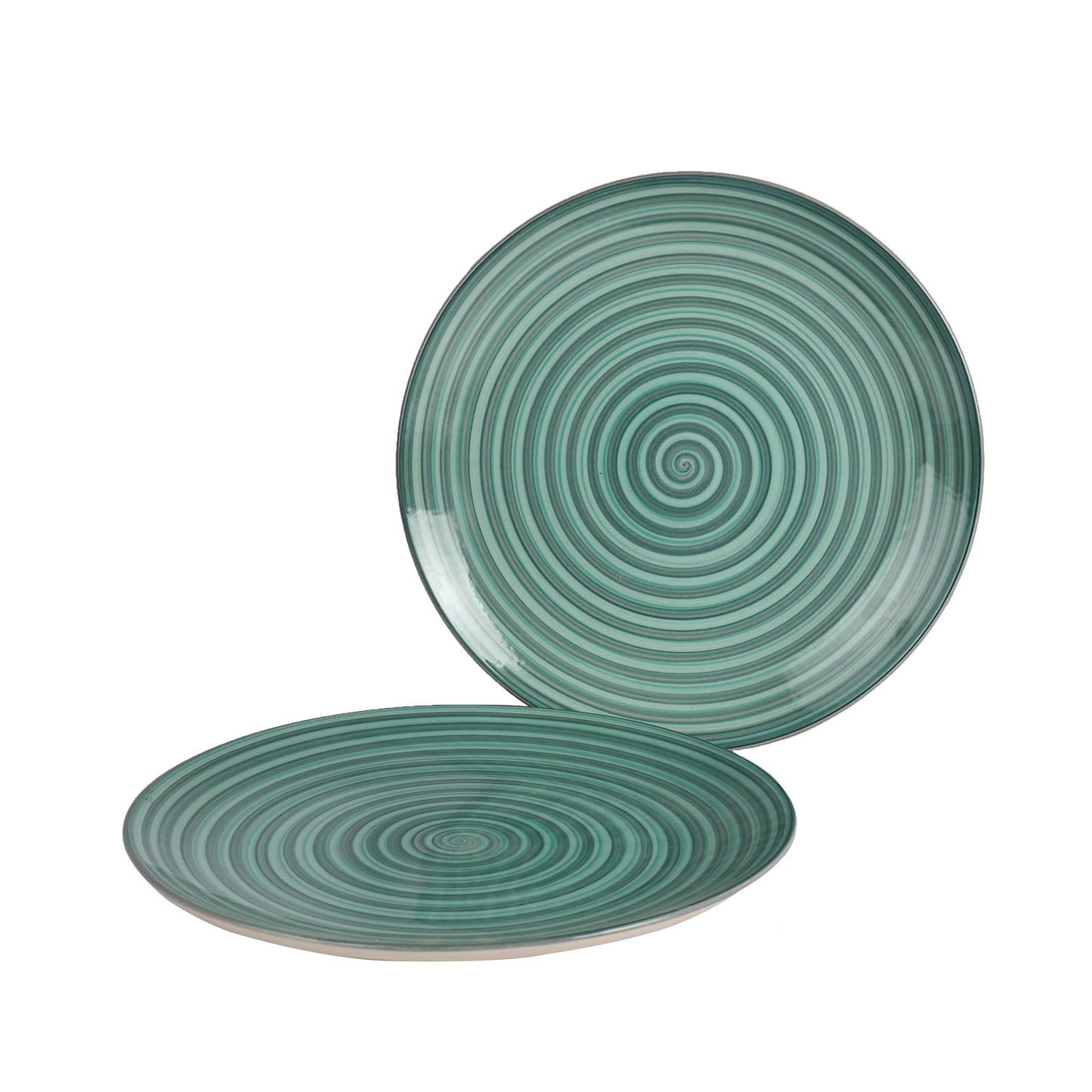 Artysta 'Sea Swirls' Hand-painted Ceramic Studio Pottery Dinner Plates, 10 Inch - artystagallery