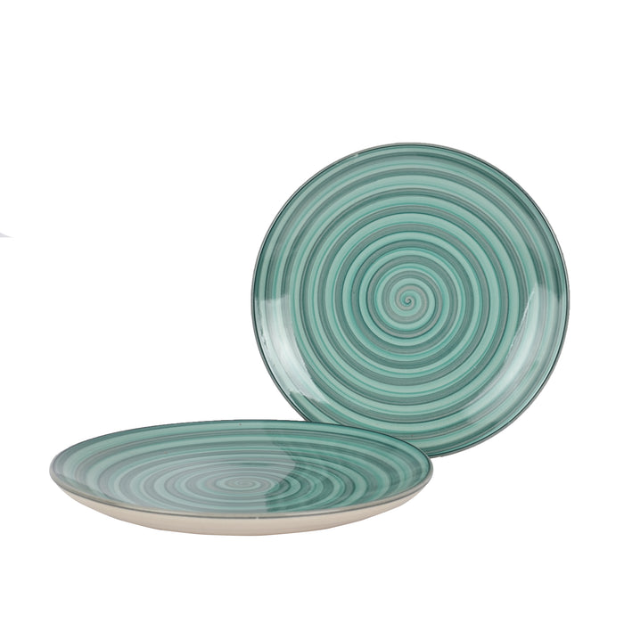 Artysta 'Sea Swirls' Hand-painted Ceramic Side & Quarter Plates 7 Inch - artystagallery