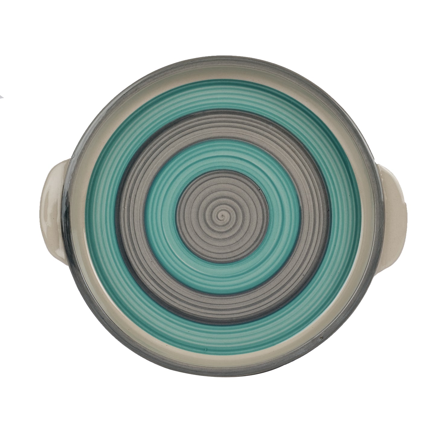 Artysta 'Minty Spirals' Hand-painted Ceramic Serving Platters - artystagallery
