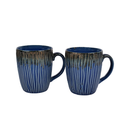 'Dripped Trails' Ceramic Studio Pottery Milk & Coffee Mugs (Set of 2) - artystagallery