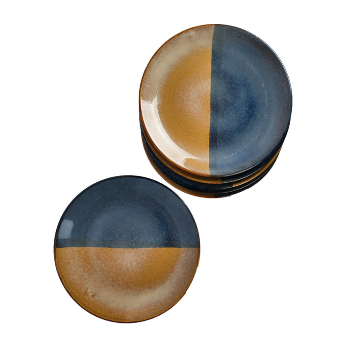 Artysta 'Dual Toned Ridges' Ceramic Studio Pottery Dinner Plates 10.5" - artystagallery