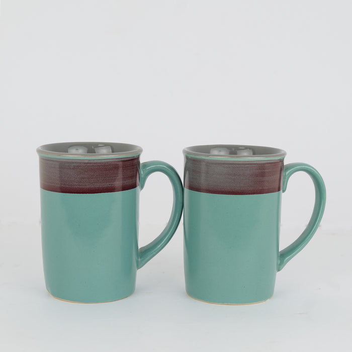 Blue Border Coffe Mug Set Of 2 - artystagallery