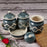Artysta 'Dark Moroccan' Ceramic Chutney & Pickle Jars Set of 3 With Tray - artystagallery