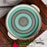 'Minty Spirals' Studio Pottery Ceramic Serving Platter, 8 Inch