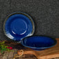 Artysta 'Hemmed Blue' Ceramic Studio Pottery Noodles & Pasta Plate (Set of 2) - artystagallery