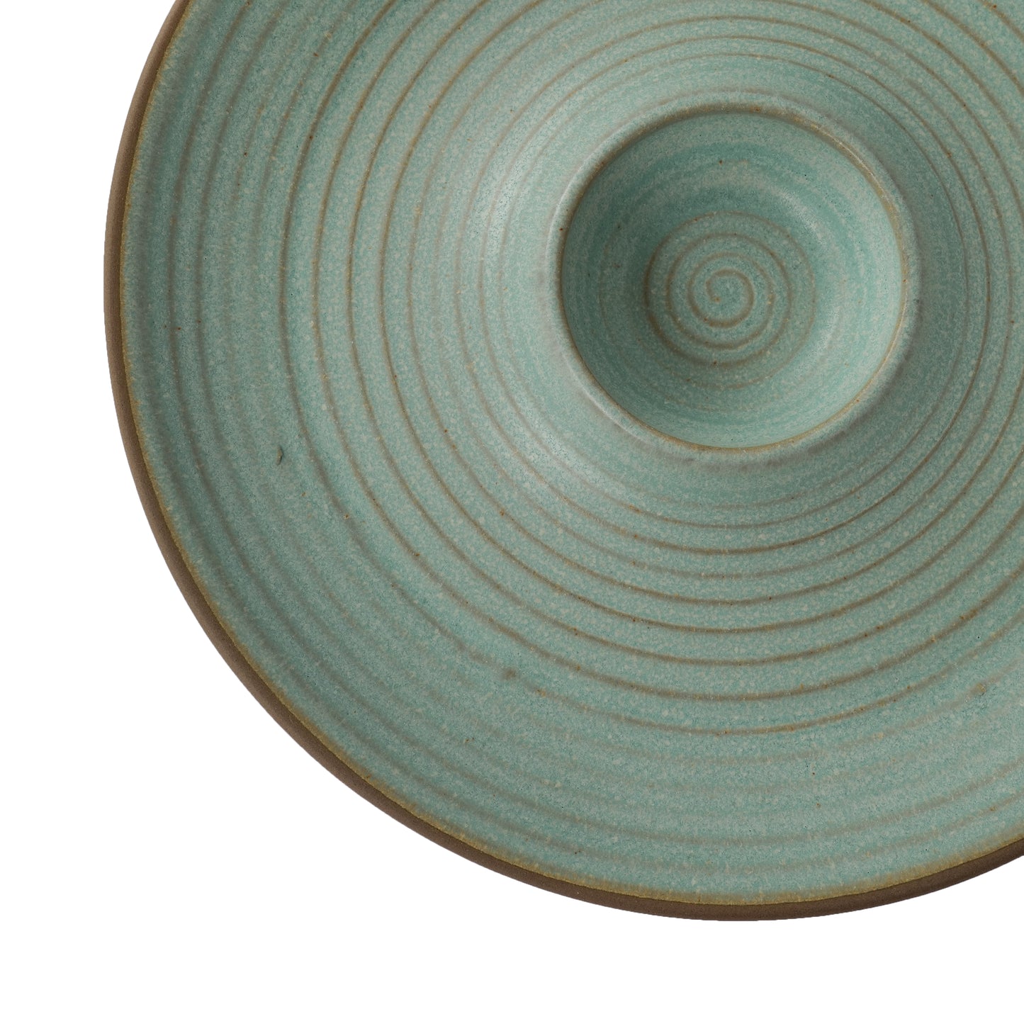 Artysta 'Spiral Chills' Ceramic Studio Pottery Chip-N-Dip Serving Platter - artystagallery