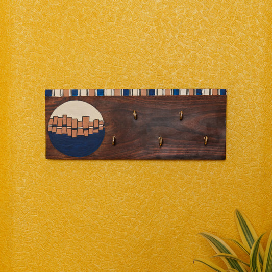 'Abstract Art' Handcrafted Wooden Decorative Key Holder