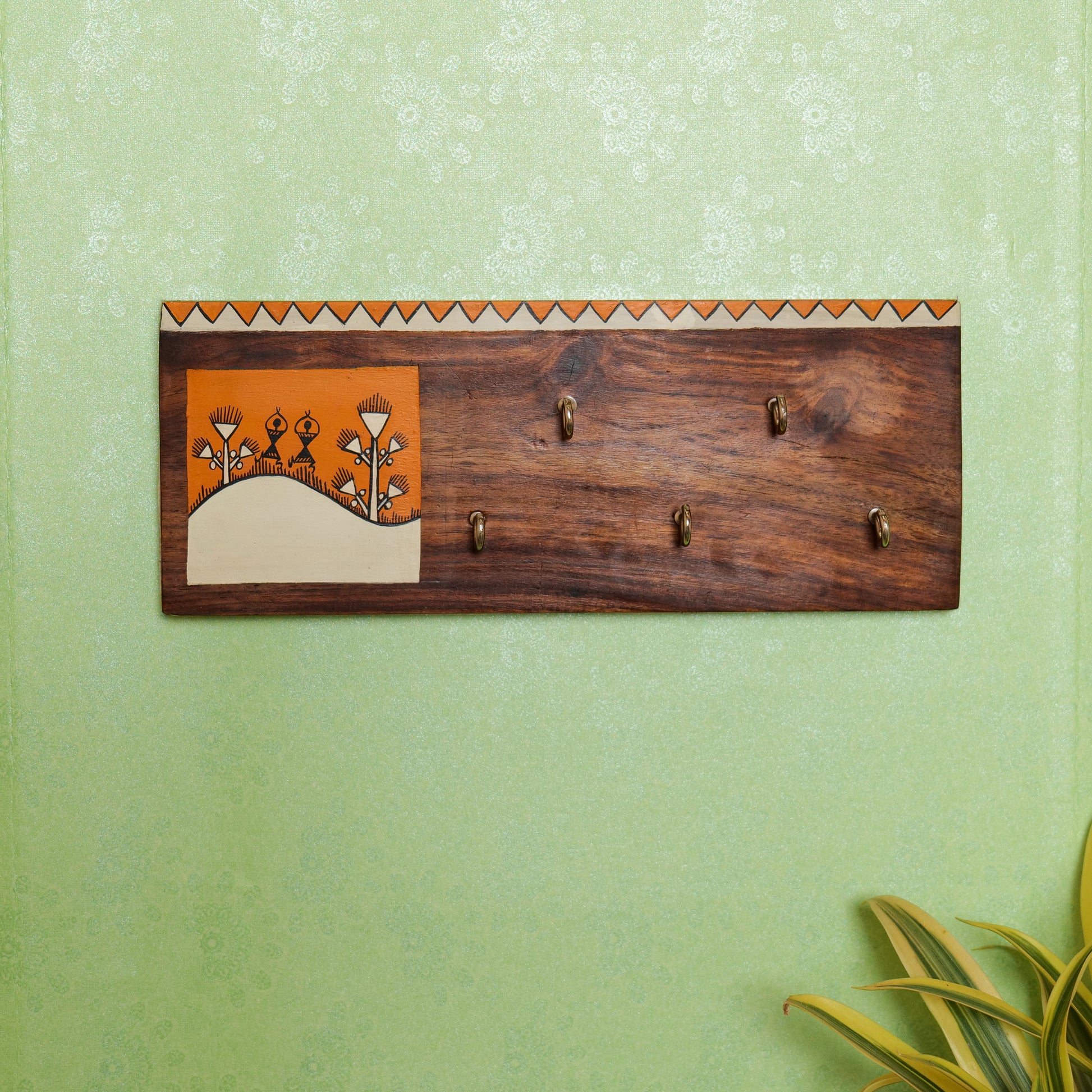 'Celebration of Life' Wooden Key Holder In Orange Color