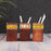 'Warli Trio' Wooden Cutlery Cum Stationary Holder, Set of 3
