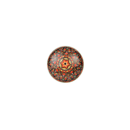 Orange Floral Handpainted Ceramic Door Knob