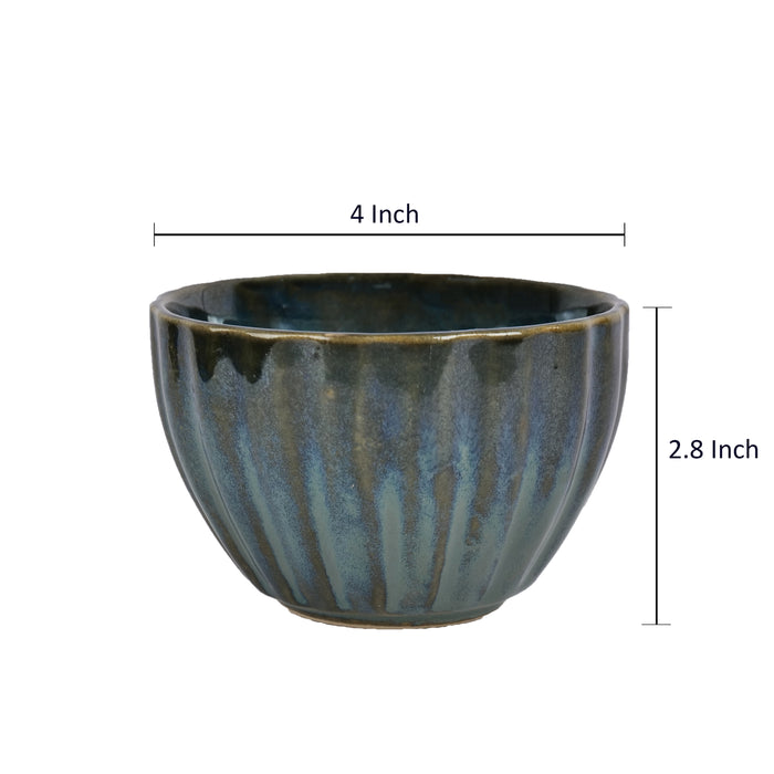 'Sacramento Ridges' Ceramic Dining Bowls, 300 ML