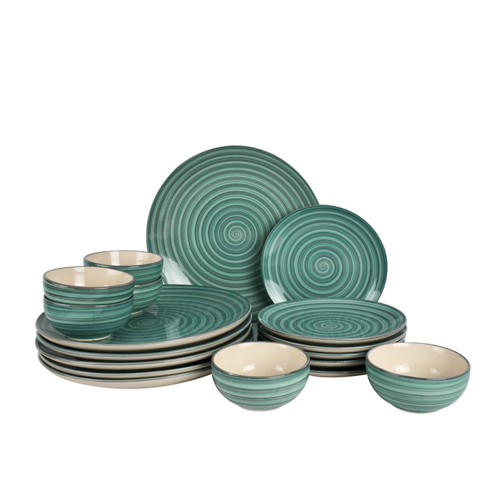 'Sea Swirls' Studio Pottery Ceramic Dinner Set (18 Piece)