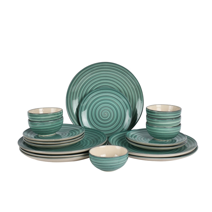 'Sea Swirls' Studio Pottery Ceramic Dinner Set (18 Piece)
