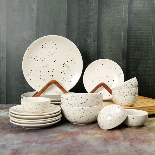 'Smokey Marble' Ceramic Dinner Set, Set of 20 Pieces