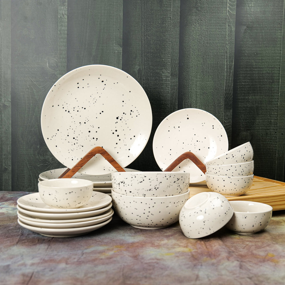 'Smokey Marble' Ceramic Dinner Set, Set of 20 Pieces